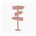 Direction Signpost Wooden Icon