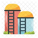 Silos Landscape Summer Icon