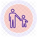 Silueta De Padre E Hijo Icono De Linea Icono