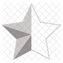 Silver Half Star Star Award Icon