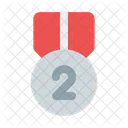Silver Medal Badge Prize Icon