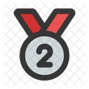 Silver Medal Second Badge Icon
