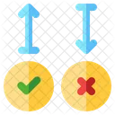 Sim Ou Nao Seta Para Baixo Seta Para Cima Ícone