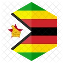 Simbabwe Flagge Sechseck Symbol