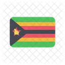 Simbabwe ZW Flagge Land Symbol