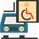 Coche Con Simbolo De Silla De Ruedas Accesible Para Discapacitados Aparcamiento Para Discapacitados Icono