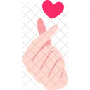 Símbolo de mano mini corazón  Icono