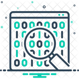 Símbolo de pesquisa de dados binários  Ícone