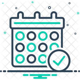 Símbolo de verificación del calendario  Icono