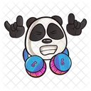 Simpatico panda con le cuffie  Icon