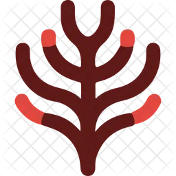 Simple Red Seaweed  Icon