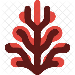 Simple Red Seaweed  Icon