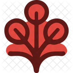 Simple Red Seaweed  Icon