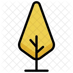 Simple yellow tree  Icon