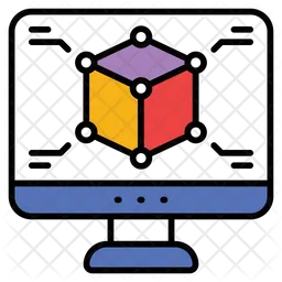 Simulation Process Icon - Download in Colored Outline Style