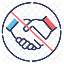 Boton Sin Apreton De Manos Prohibido Medidas Preventivas De Coronavirus Icono