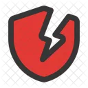 Sin Proteccion Escudo Roto Sin Proteccion Icono