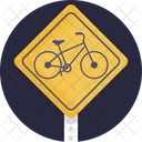 Bicicleta E Bicicleta Sinal Post Icon