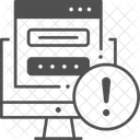 Sinal De Aviso Erro Aquecimento De Login Ícone