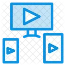 Sincronizacao De Varios Dispositivos Reproducao De Video Video Ícone