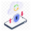 Transferencia De Datos En La Nube Sincronizacion En La Nube Actualizacion En La Nube Icono
