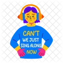 Sing Along Headphone Sarcastic Icon