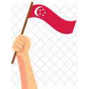 Singapore Hand Holding Nation Symbol Icon