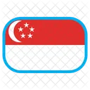 Singapur Pais Bandera Icono