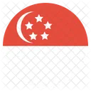 Singapura Bandeira Circulo Ícone