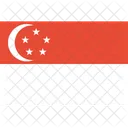 Singapura Bandeira Mundo Ícone