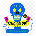 Singen Oder Sterben Schadel Symbol