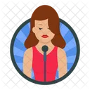 Female Microphone Performer Icon