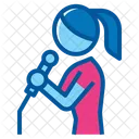 Singing Singer Woman Activity Lifestyle Karaoke Microphone Icône