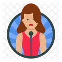 Female Microphone Performer Icône