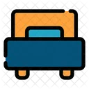 Single Bed Pillow Furniture Icon