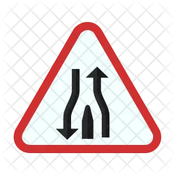 Single lane ahead  Icon