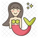 Sirena Princesa Dibujos Animados Icono