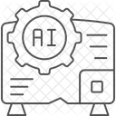 Icono De Linea Fina Del Sistema De Inteligencia Artificial アイコン