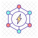 Sistema de distribución de energía eléctrica.  Icono