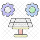 Icone De Cor Linear Do Sistema De Energia Solar Ícone