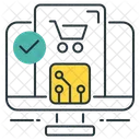 Sistema De Pagamento Carrinho Computador Ícone