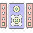 Icono De Color Lineal Del Sistema De Sonido Icono
