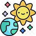 Sistema Solar Educacion Kawaii Icono