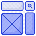 Cabecalho Site Wireframe Ícone