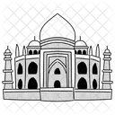 Ilustracion De Medio Tono Taj Mahal Patrimonio De La Humanidad Por La Unesco Agra Icono