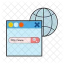 Sitio web con barra de búsqueda en el monitor  Icono