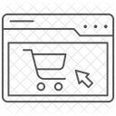 Icono De Linea Fina De Sitio Web De Comercio Electronico Icono