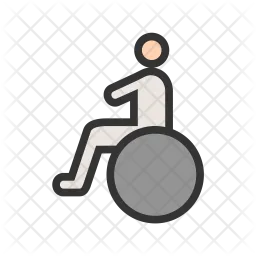 Sitting on wheelchair  Icon