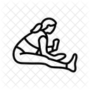 Sitzend Nach Vorne Gebeugt Symbol
