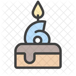 Six Birthday Cake  Icon